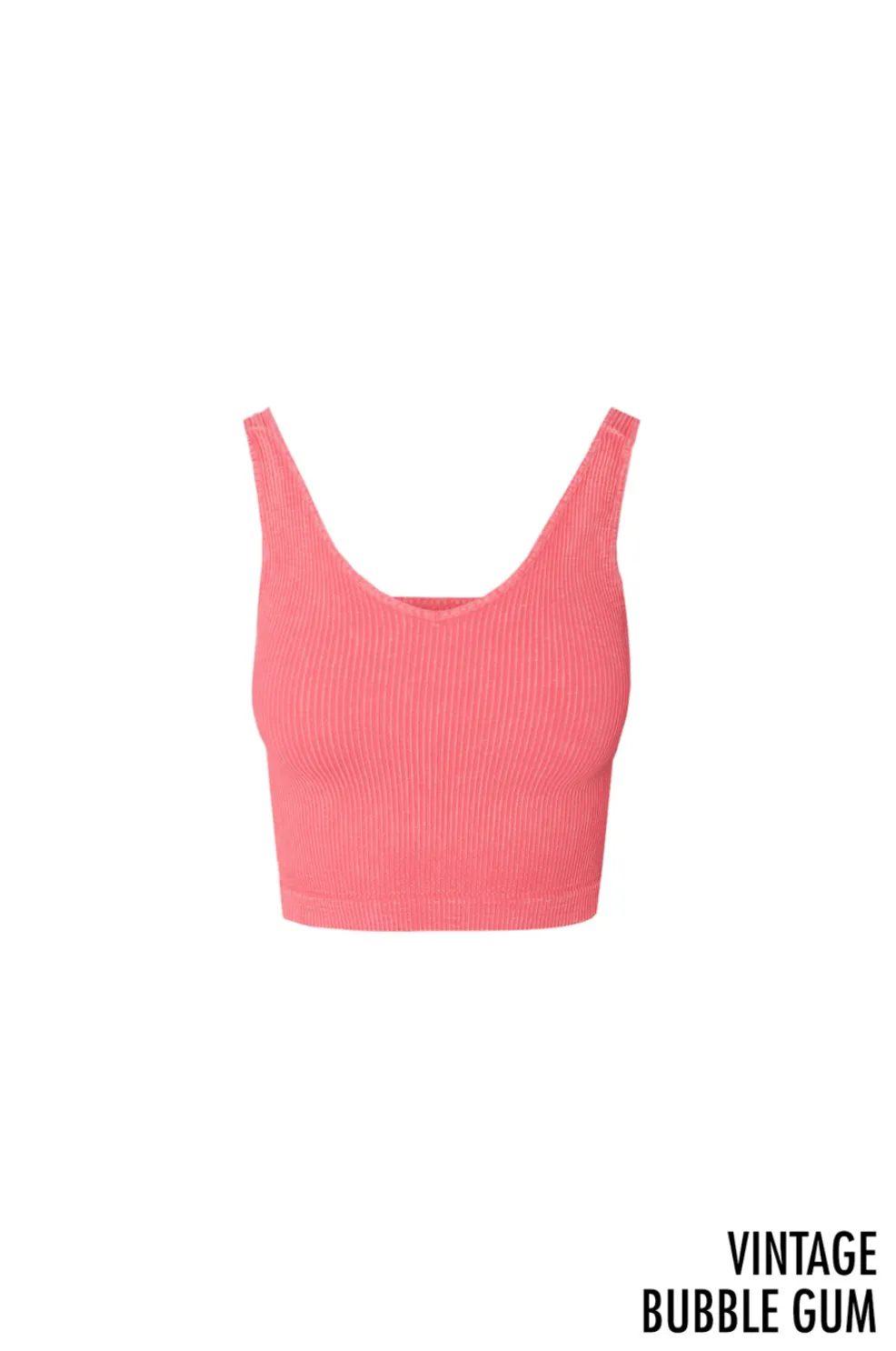 Vintage Wash V Neck Crop Top