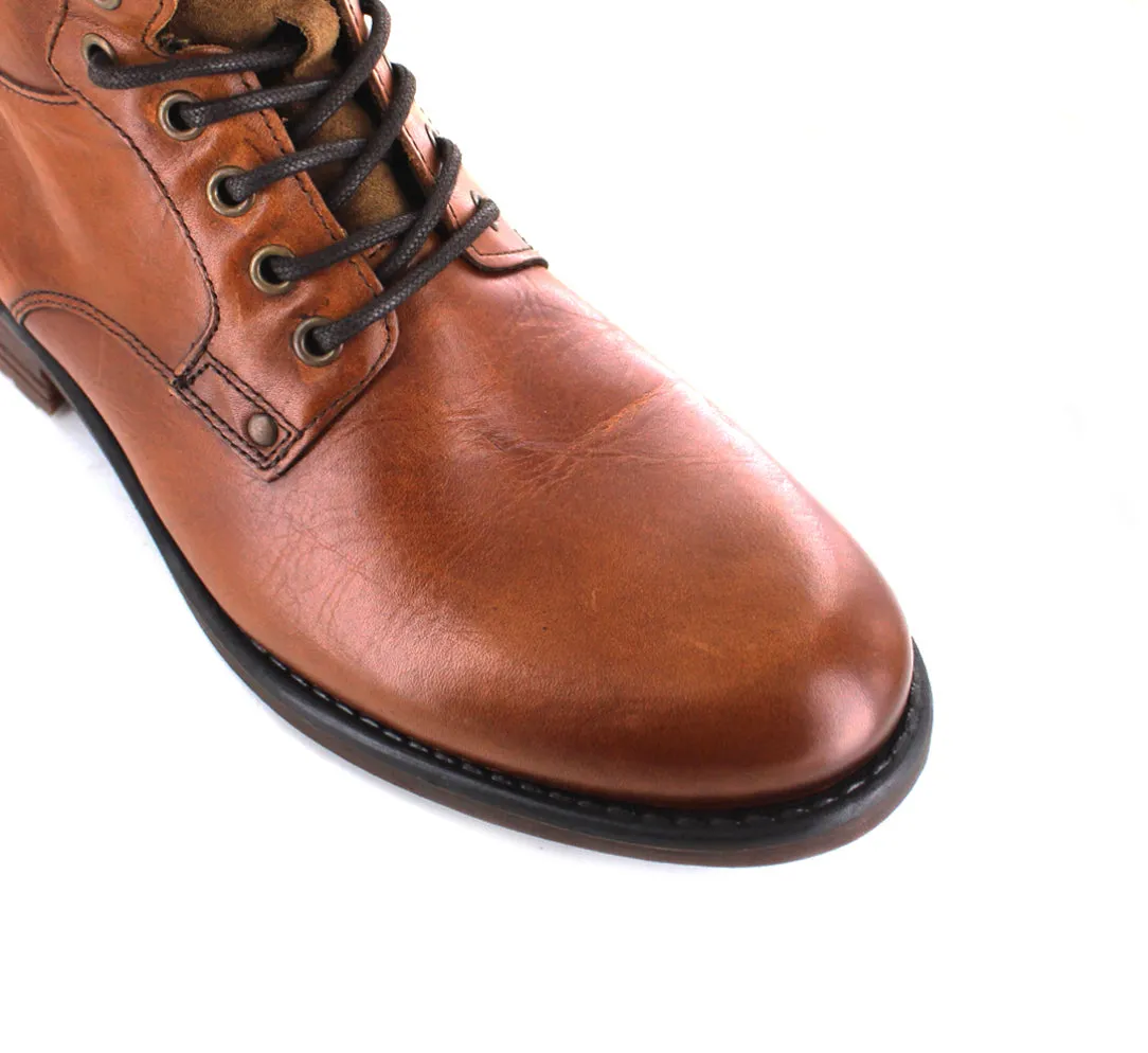 Wild Rhino Panama Camel 7 Eyelet Zip Ankle Boot Made In Portugal