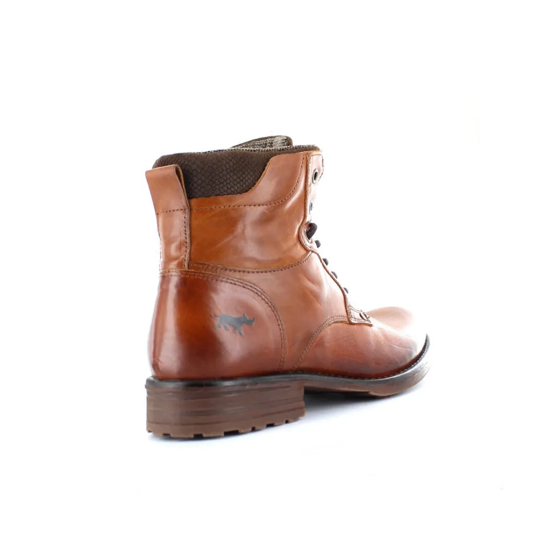 Wild Rhino Panama Camel 7 Eyelet Zip Ankle Boot Made In Portugal