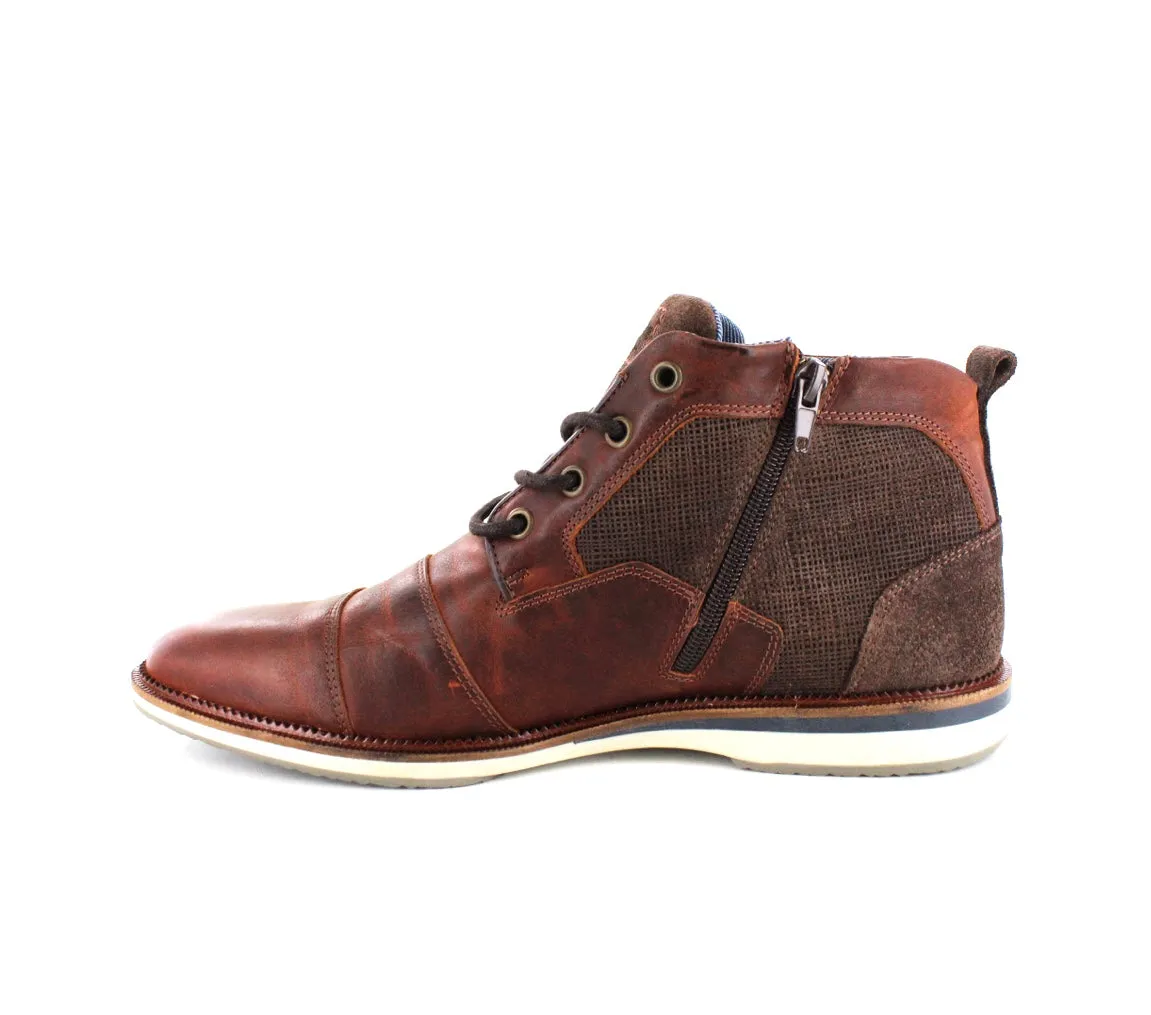 Wild Rhino Panther Rust 4 Eyelet Zip Ankle Boot Made In Portugal