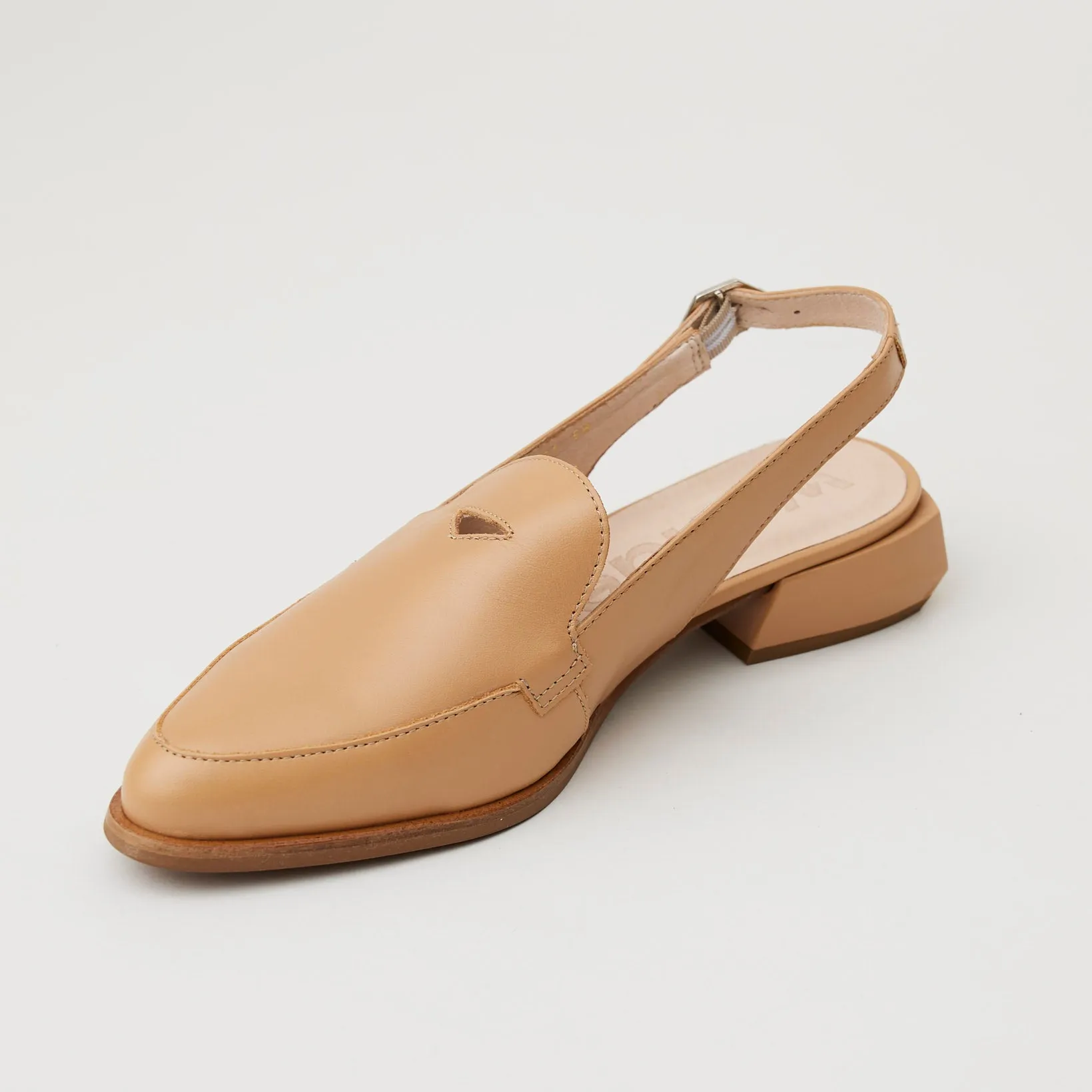 Wonders Tan Leather Slingback Shoes