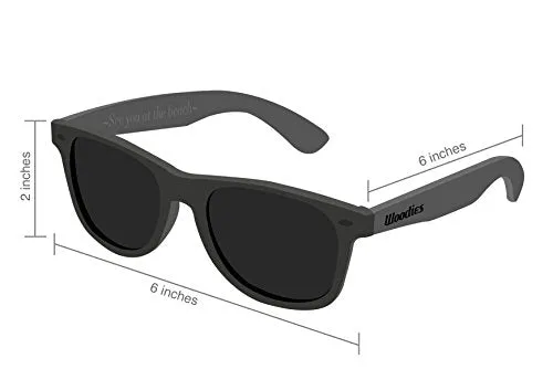 Wood Sunglasses with Polarized Lens in Bamboo Tube Packaging Woodies (Walnut)