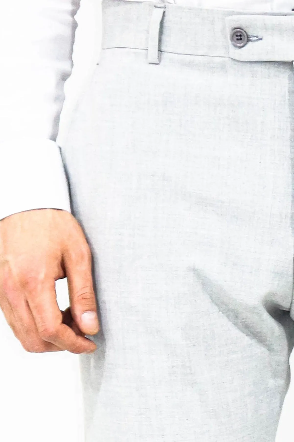 WSS Plain Light Grey Men Dress Pants  - Singen
