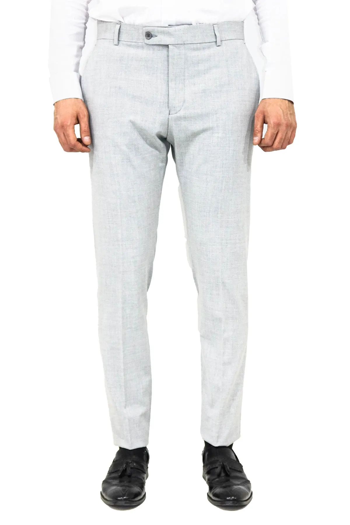 WSS Plain Light Grey Men Dress Pants  - Singen