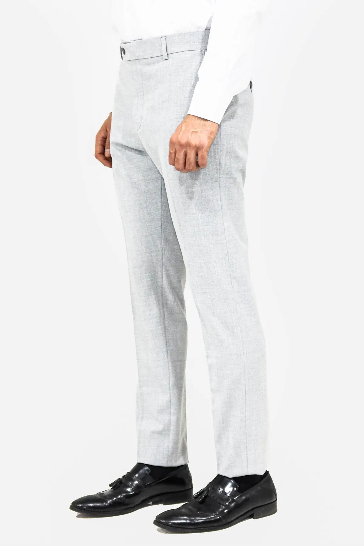 WSS Plain Light Grey Men Dress Pants  - Singen