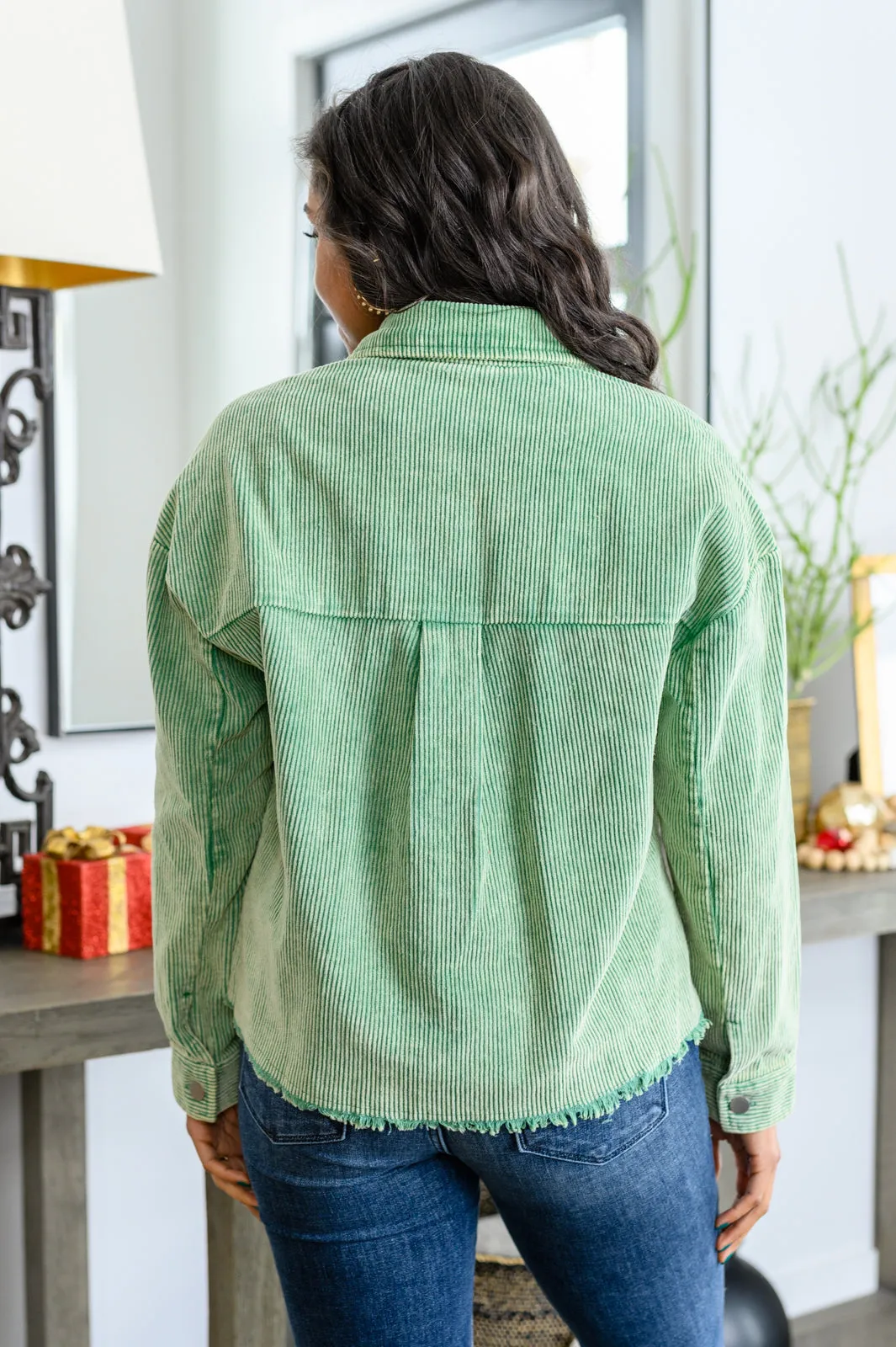 You're In Luck Raw Edge Corduroy Jacket