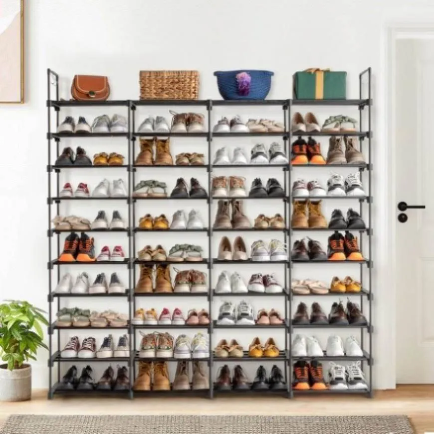 ZUN 10 Tiers Shoe Rack Storage Organizer Shoe Shelf Organizer for Entryway Holds 80 Pairs Shoe, 04139794